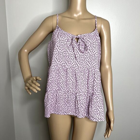 Old Navy Purple Floral Tank Top - Picture 1 of 9
